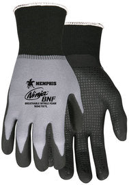 MCR Safety X-Large Ninja® BNF 15 Gauge Black Breathable Foam Nitrile Palm And Finger Tip Coated With Dots Work Gloves With Gray Nylon/Spandex Liner And Knit Wrist