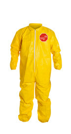DuPont 3X Yellow Tychem® 2000, 10 mil Chemical Protective Coveralls With Elastic Wrists And Ankles
