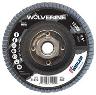 Weiler® Wolverine™ 4 1/2" X 5/8" - 11 80 Grit Type 27 Flap Disc Price is Each