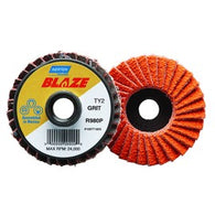 Norton® 3" 80Y Grit Blaze® R980P Ceramic Alumina Quick Change Mini Flap Disc With Extra Heavy Duty Plastic Backing, Self Lubricating, Advanced Supersize Treatment And TS (Type I) Attaching System