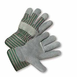 PIP® Large Premium Heavy Split Leather Palm Gloves With Canvas Back And Rubberized Gauntlet Cuff