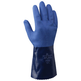 SHOWA® Size 11 Blue ATLAS® Seamless Knit Lined Cotton And Nitrile Chemical Resistant Gloves