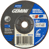 Norton® 3" X 1/4" X 3/8" Gemini® Extra Coarse Grit Aluminum Oxide Type 27 Depressed Center Grinding Wheel
