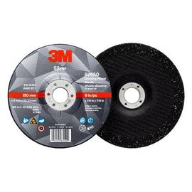 3M Silver Depressed Center Grinding Wheel, 87450, T27, 6 in x 1/4 in x 7/8 in
