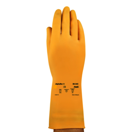 Ansell Size 9 Amber AlphaTec® 20 mil Unsupported Natural Rubber Latex Chemical Resistant Gloves