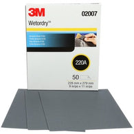 3M 9.0" X 11.0" 220 Grit Wetordry Silicon Carbide Sheet