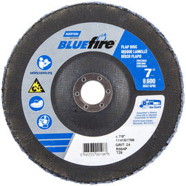 Norton® BlueFire 7" X 7/8" P24 Grit Type 29 Flap Disc - PRICE IS PER Pack of 10