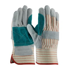 Protective Industrial Products X-Large Gray Double Leather Palm Gloves With Canvas Back And Safety Cuff