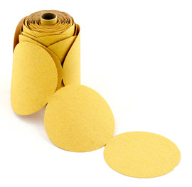 6" Dia 100 Grit United Abrasives-SAIT Gold Stearated Aluminum Oxide PSA Disc Roll