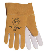 Tillman® Large 12" Bourbon Brown And Pearl Top Grain Cowhide And Kidskin Unlined TIG Welders Gloves With 2" Cuff And Kevlar® Thread Locking Stitch (Carded) - PRICE IS PER PAIR