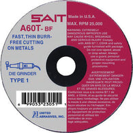 United Abrasives/SAIT 3" X 1/16" X 1/4"  60 Grit Aluminum Oxide Type 1 Cut Off Wheel - PRICE IS PER EACH