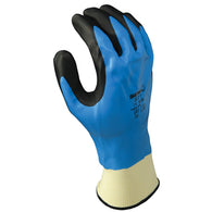 SHOWA Size 8 13 Gauge Foam Nitrile Full Hand Coated Work Gloves With Knit Liner And Knit Wrist Cuff
